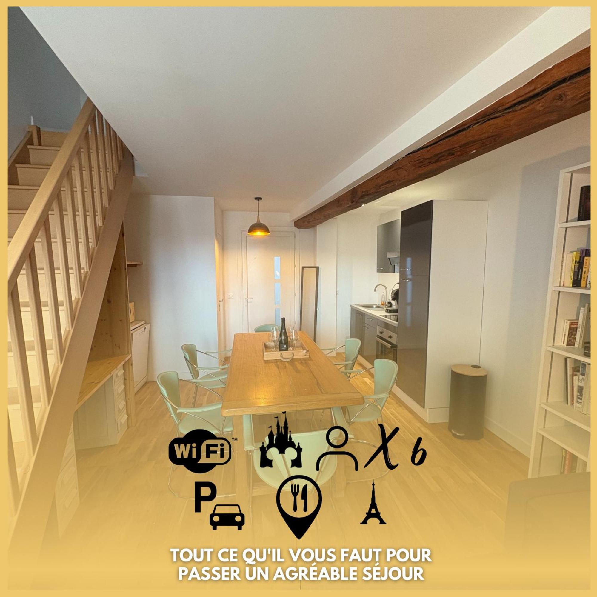 Le 7 - Appartement Cosy - Disney 20 Min Meaux Ngoại thất bức ảnh